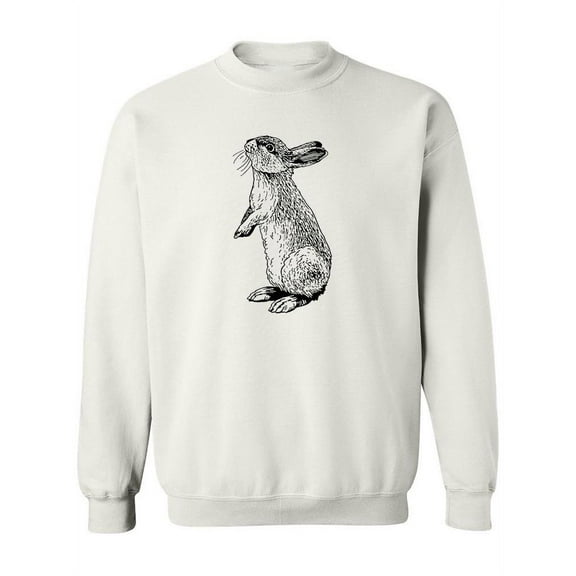 Cute Bunny Drawing Sweatshirt Women -Image by Shutterstock, Female XX-Large