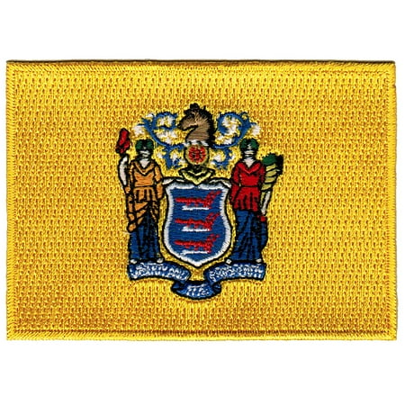 Embroidered Leather Jersey - New Jersey Embroidered Iron-On Flag Patch
