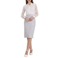 thumbnail image 2 of INSPIRE CHIC Women's Tweed Skirt High Waist Elegant Work Office Midi Pencil Skirts S Light Purple, 2 of 5