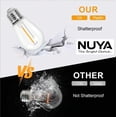 thumbnail image 2 of NUYA 15-Pack LED 1W String Light Bulbs, S14 Plastic Shatterproof Edison Vintage Style Replacement 1 Watt Outdoor 2200K, Waterproof, Warm White Equivalent to 11w, e26 Base, 2 of 6