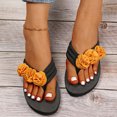 thumbnail image 6 of Samickarr Summer Slippers For Women Indoor And Outdoor Wide Fashion Women's Shoes Casual Round Toe Wedge Heel Slippers Floral Beach Sandals, 6 of 7