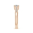 thumbnail image 3 of ANGARA Natural Princess-Cut Diamond Three Stone Ring in 14K Rose Gold for Women (Size-4.5mm| Color-I-J| Clarity-I1-I2) | April Birthstone, Anniversary, Jewelry Gift for Women | Natural Diamond Ring, 3 of 8