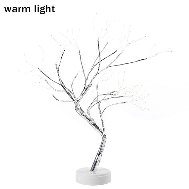 Bewildely Árbol de luz LED para el hogar, Hotel, decorativo, ajustable, lámpara de árbol Artificial, dormitorio, fiesta, Festival, decoración, árbol Iluminación y accesorios Luz calida 108LED 1# Bewildely HA001829-01B