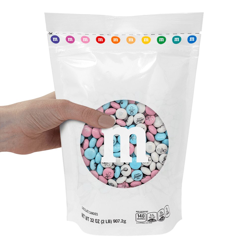 M&M'S Gender Reveal Milk Chocolate Candy, Baby Shower or Reveal Party Candy, 2lb Resealable Bulk Bag