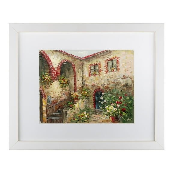Trademark Fine Art 'Tuscany Courtyard' Matted Framed Art by Masters Fine Art