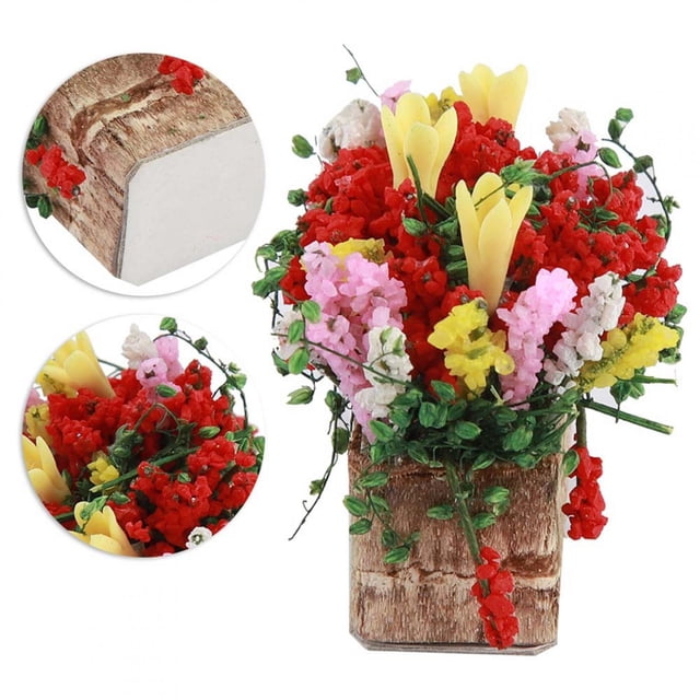 TOPINCN Decoraciones Casas Mu?ecas 1/12 Escala Miniatura Flor Arcilla Olla Paisaje Casa Mu?ecas Accesorios Mini Planta Khall Tendencias