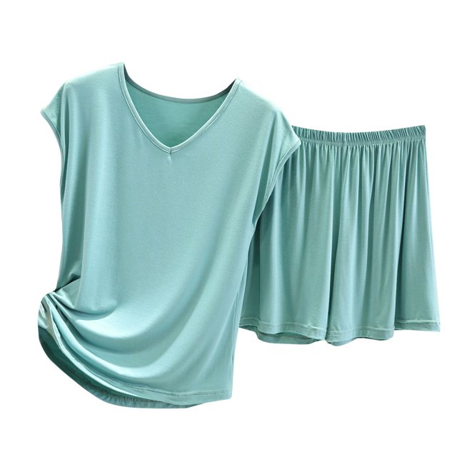 FAIWAD Ensemble de Printemps 2 Pcs pour Femmes, Hauts à Manches Courtes et Shorts Amples, Ensemble Décontracté et Confortable