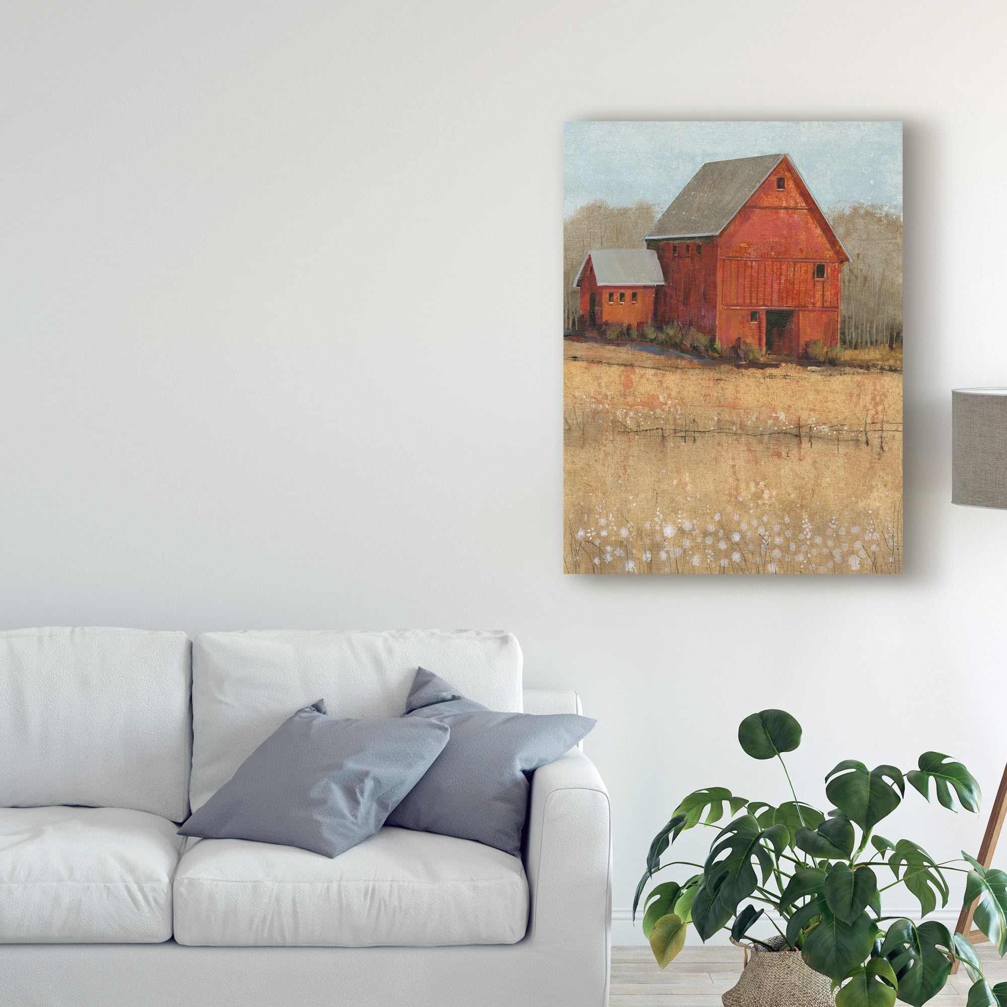 Trademark Fine Art 'Red Barn View II' Canvas Art by Tim OToole