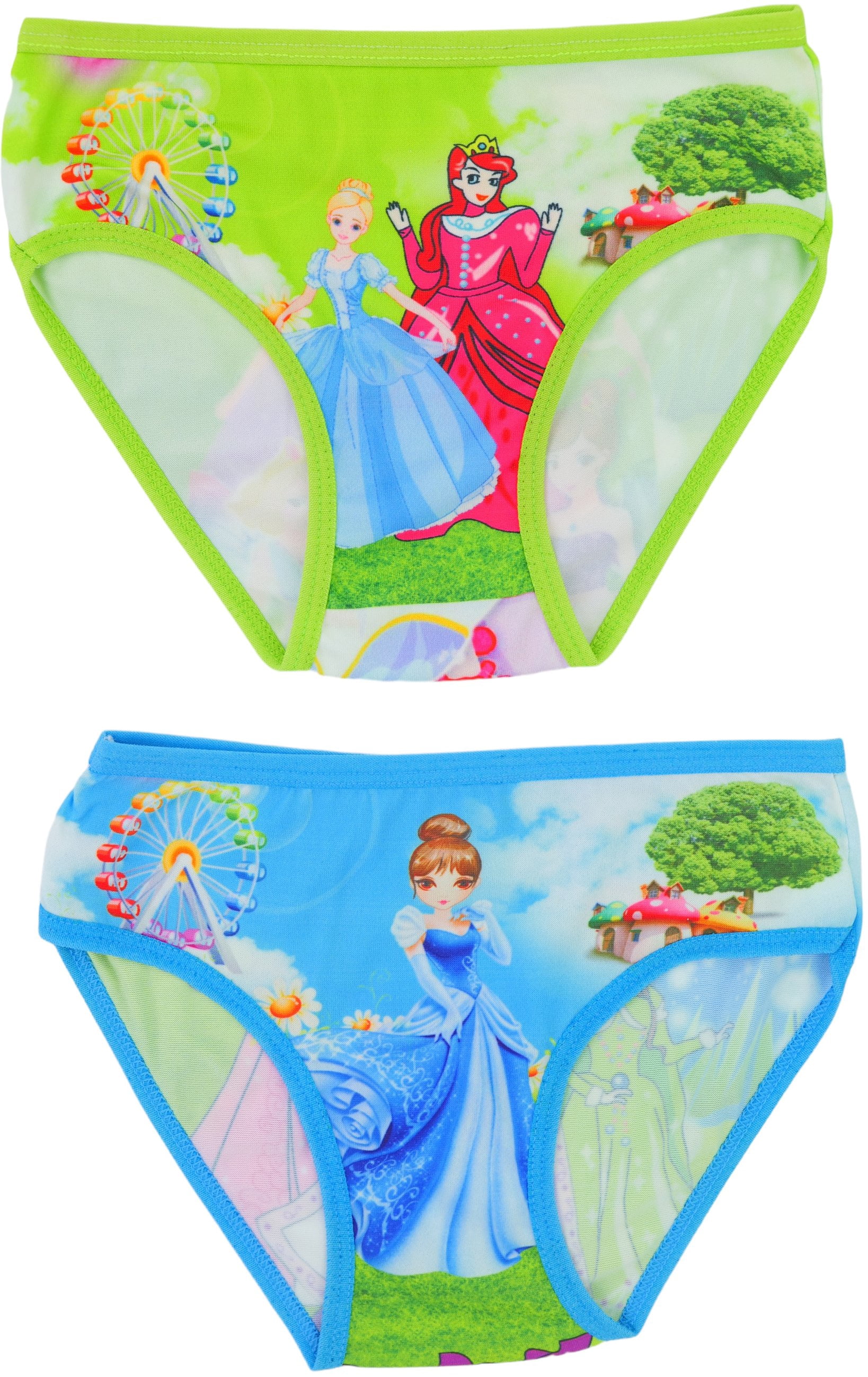 ToBeInStyle Girl's Pack of 6 Colorful Princess Print Panty Briefs - Large