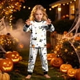 thumbnail image 3 of Enyan Halloween Pajamas Girls 2 Piece Cute Pumpkin/Ghost Print Pajama Long Sleeve Kid Pjs Set Girl Pajamas(3-4 Years), 3 of 7