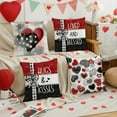 thumbnail image 2 of Valentine''s Day Pillow Covers 18x18 Set of 4 Hugs and Kisses Valentines Day Decor Throw Pillows Decorative Cushion Cases for Sofa Couch Valentine Decorations, 2 of 6