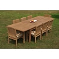 thumbnail image 5 of Grade-A Teak Dining Set: 8 Seater 9 Pc: 122" Atnas Double Extension Rectangle Table And 8 Wave Stacking Arm Chairs Outdoor WholesaleTeak #WMDSWVm, 5 of 5