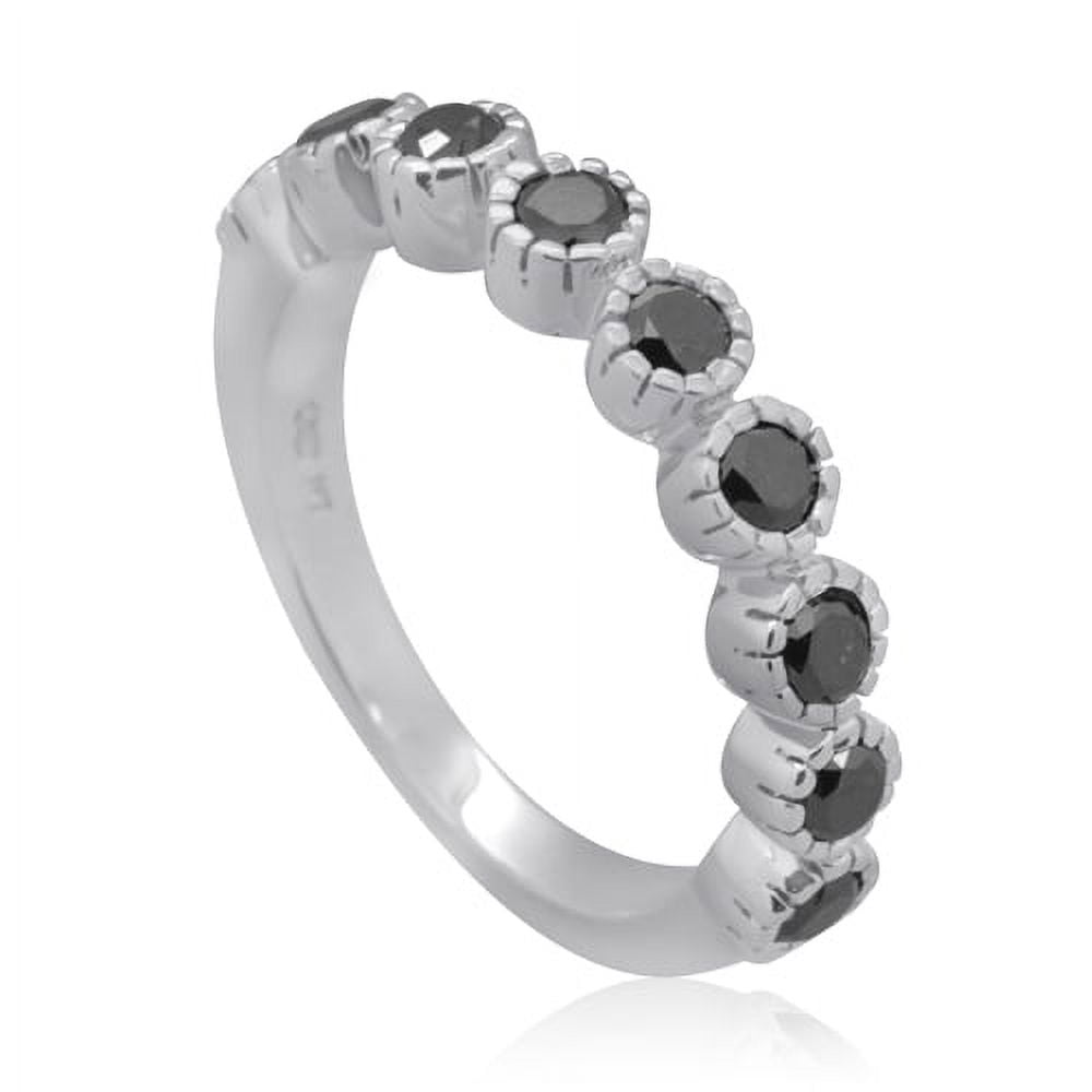 14K White Gold 0.75 CTTW Black Diamond Ring