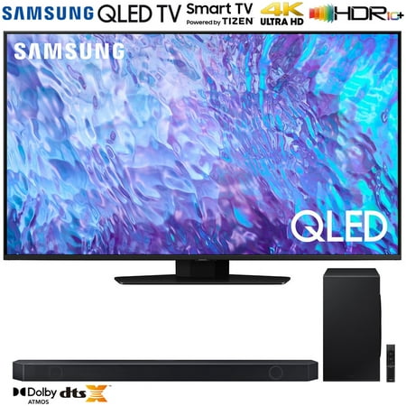 Samsung QN55Q80CA 55 Inch QLED 4K Smart TV (2023 Model) Bundle with Q-series 7.1.2 ch. Wireless Dolby ATMOS Soundbar w/ Q-Symphony