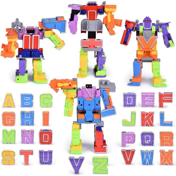 Alphabet Robot Action Figure Toys For Kids Abc Learning Birthday Party School Classroom Rewards Carnival Prizes Pre School Education Toy Easter Basket Stuffers Christmas Stocking Stuffers F 508 Walmart Com Walmart Com