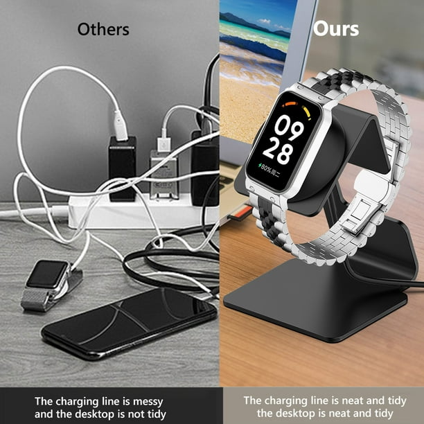 Soporte Del Cargador Soporte de aleación de aluminio para Xiaomi Mi Band 7 Pro/Redmi Band 2 (negro) Likrtyny Para estrenar