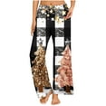 thumbnail image 3 of QATAINLAV Pajamas Pants for Women Christmas Plaid Graphic Comfy Cotton Pajamas Pants Casual Elastic Waist Loose Wide Leg Bottoms Pants Loungwear Multicolor XXL, 3 of 8