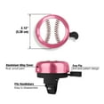 thumbnail image 3 of WIRESTER Pink Bicycle Bell Aluminum Alloy Mini Bike Bell With Ring Horn Accessories for Adults Men Women Kids Girls and Boys -Baseball, 3 of 7