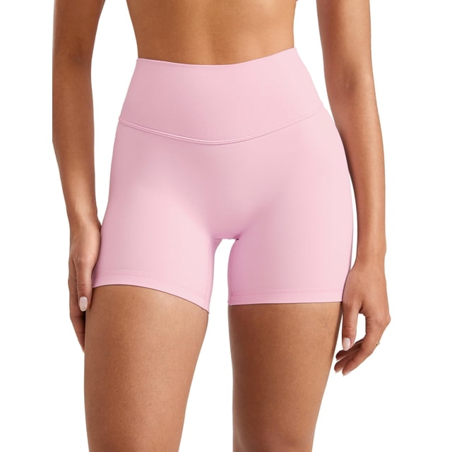Shorts INGIA tiro alto 13 cm V-Back Scrunch rosa M