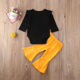 thumbnail image 1 of Newborn Baby Girls Clothes Solid Romper Jumpsuit + Flared Long Pants Outfits, 1 of 4