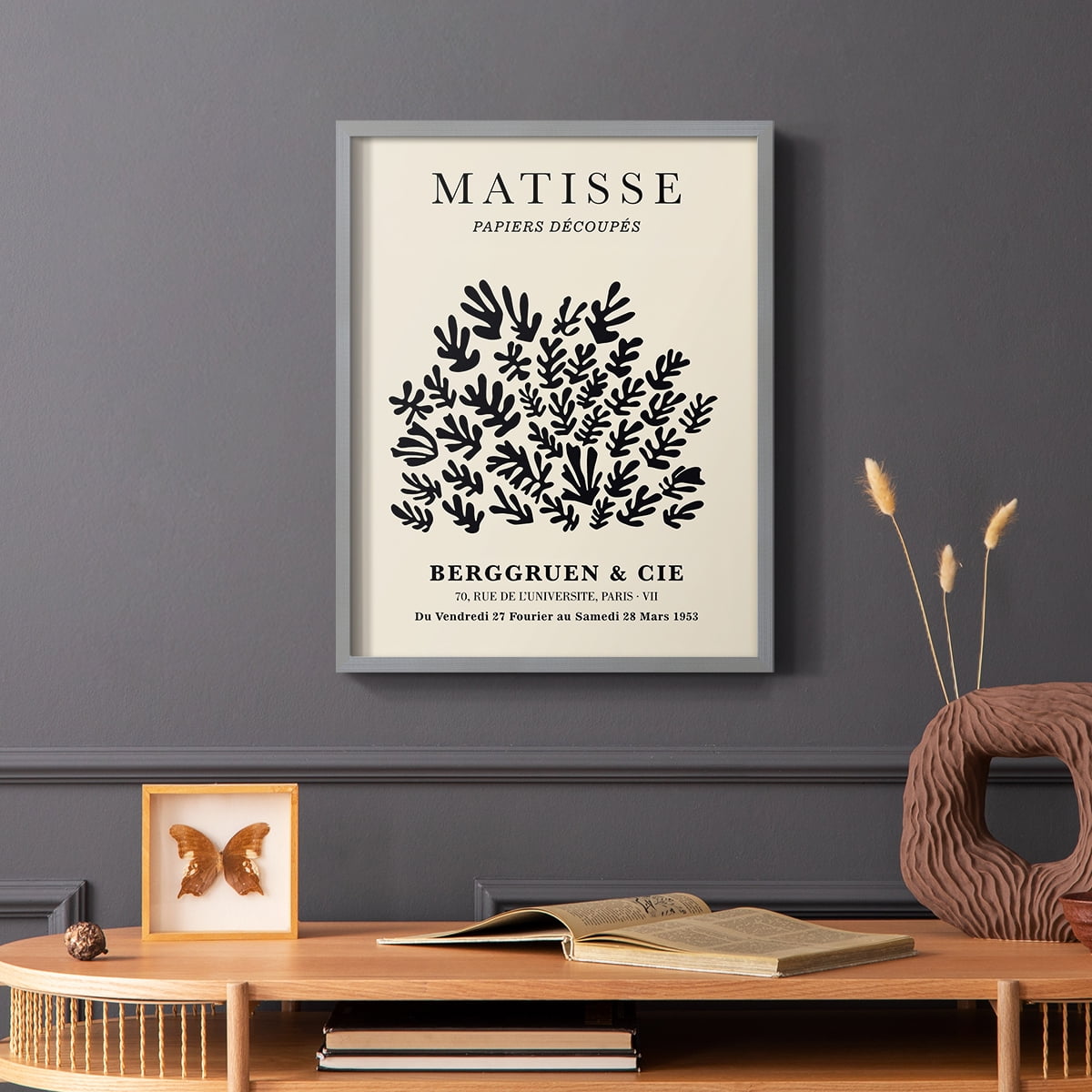 Matisse CXC Framed Print in Gray Solid Wood 16 x 20 Framed Print