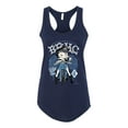 thumbnail image 2 of Wild Bobby, Biker Betty Boop MC Motorcycle Club 1930 Betty Boop Ladies Racerback Tank Top, Navy, Small, 2 of 5