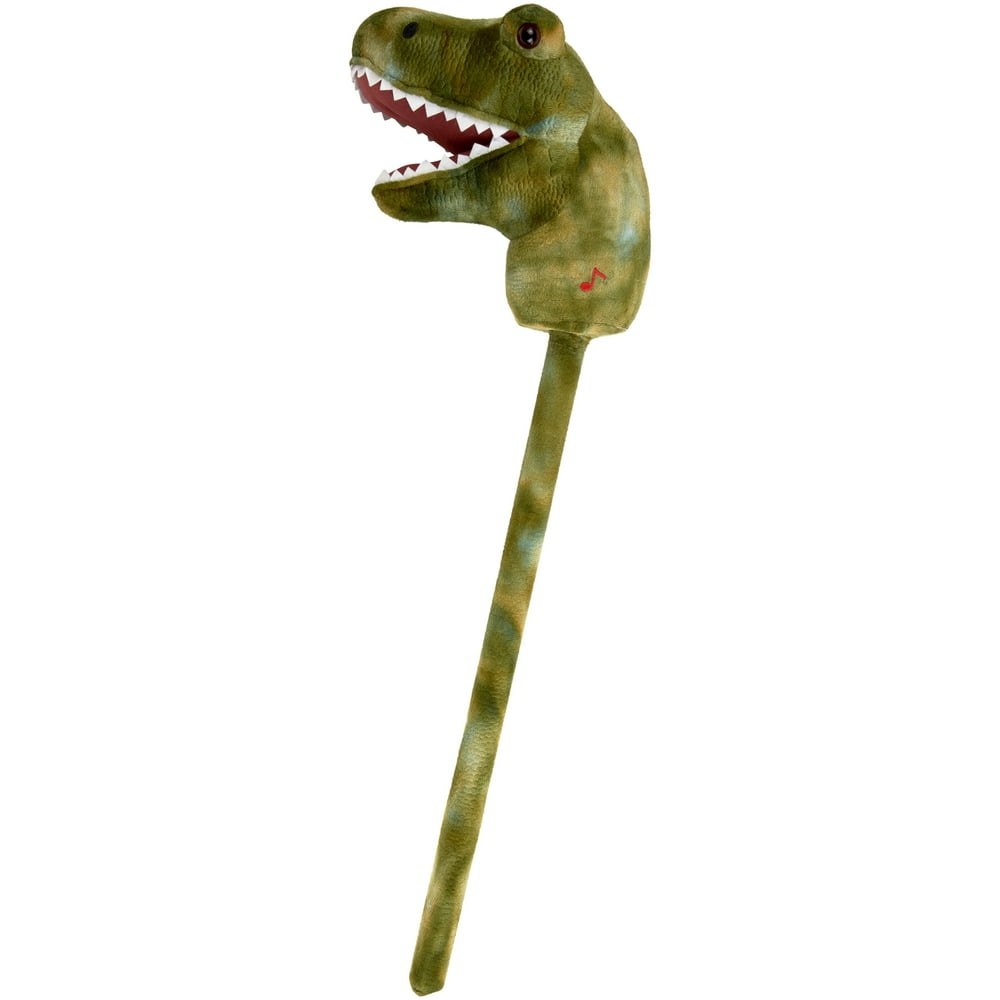 dinosaur with stick on head