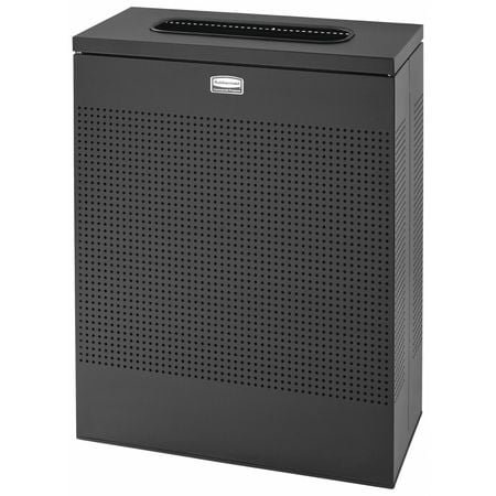 RUBBERMAID Trash Can,Rectangular,40 gal.,Black FGSR18EPLTBK