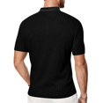 thumbnail image 4 of Dwelliawo Men's Knit Polo Shirts Casual Textured Stretchy Polo Shirts for Summer Vacation Black S, 4 of 4
