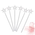 thumbnail image 3 of Varitas de princesa de 6 piezas, pentagrama galvanizado de plástico, varita de hada de ángel plateado para fiesta de cumpleaños, boda, Cosplay, 3 of 5