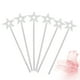 thumbnail image 3 of EeaseMX Varitas de princesa de 6 piezas, pentagrama galvanizado de plástico, varita de hada de ángel plateado para fiesta de cumpleaños, boda, Cosplay, 3 of 7