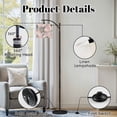 thumbnail image 6 of Arc Floor Lamp with Adjustable Lampshade Soft Pink Black Watercolor Palm Leaf Standing Lamp 3 Color Temperatures Dimmable Tall Pole Lamp with Foot Switch for Bedroom, 6 of 8