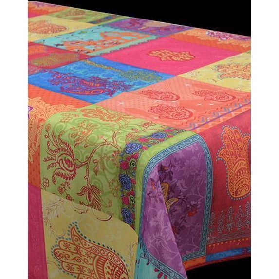 Fatima 100% Polyester, Stain Resistant Tablecloth Circle Diameter 63 inch