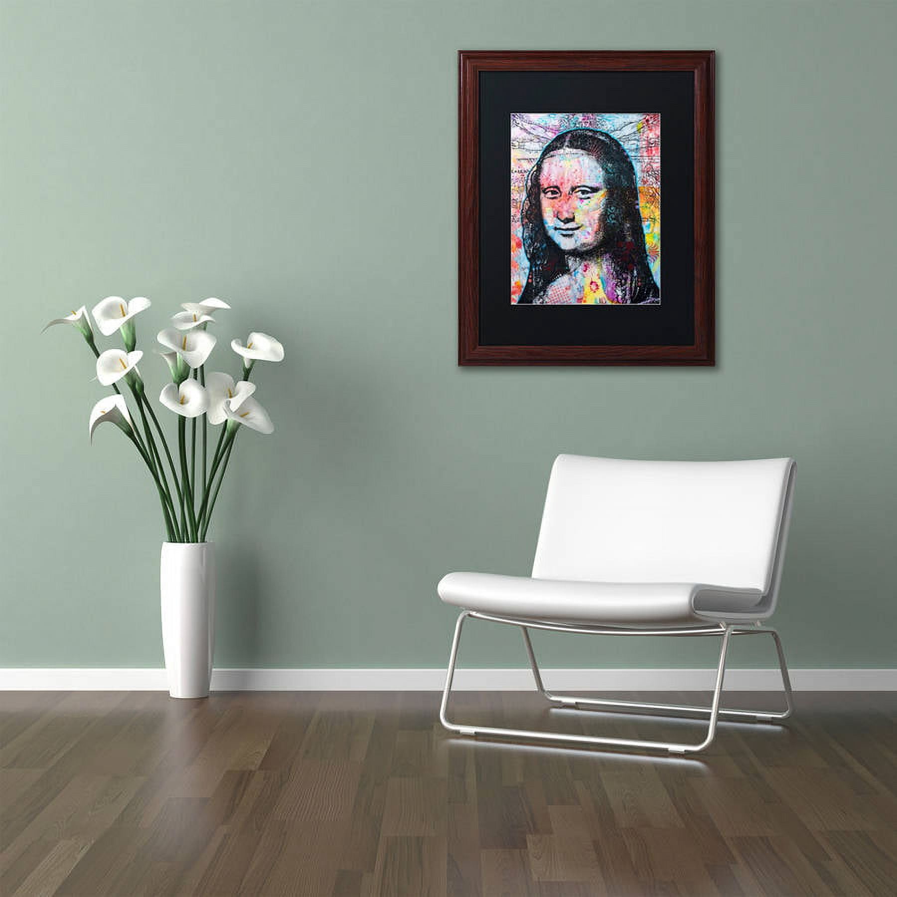 Trademark Fine Art "Mona Lisa" Canvas Art by Dean Russo, Black Matte, Wood Frame