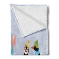 thumbnail image 2 of Christmas Soft Flannel Fleece Throw Blanket, Group of Penguins in Caps Walking on Snow with Surprise Christmas Presents, Cozy Plush for Indoor and Outdoor Use, 70" x 90", Multicolor, by Ambesonne, 2 of 5