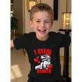 thumbnail image 1 of Young Boy Valentine's Cool Heart Dinosaur Print Casual T-Shirt, 1 of 7