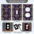 thumbnail image 3 of Yayeee Toggle Light Switch Wall Plate 1-Gang 4.5"x2.7" Home Decorative Outlet Cover, Purple Flowers Pattern, 3 of 7