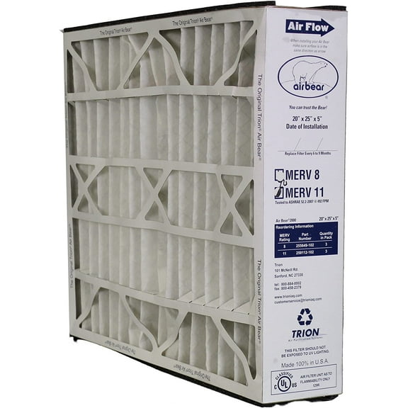 Trion 259112-102 Air Purifier Filter, 20" x 25" x 5", Bear Series - MERV 11
