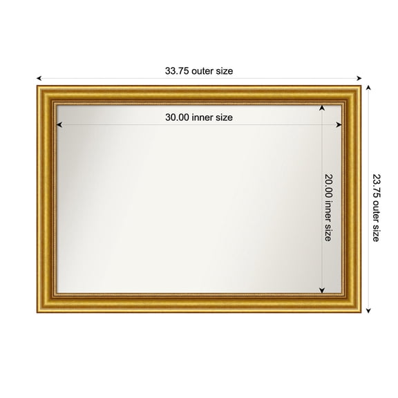 Amanti Art Custom Wall and Bathroom Mirror (23.75 x 33.75 in.), Townhouse Gold Frame