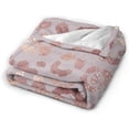 thumbnail image 2 of Rose Gold Leopard Cheetah Print Pink Throw Blanket for Couch Sofa Bed 80" X 60", Queen Size Fuzzy Soft Plush Throws for Adults, Lightweight Cozy Summer Autumn Blankets All Seasons, 2 of 6