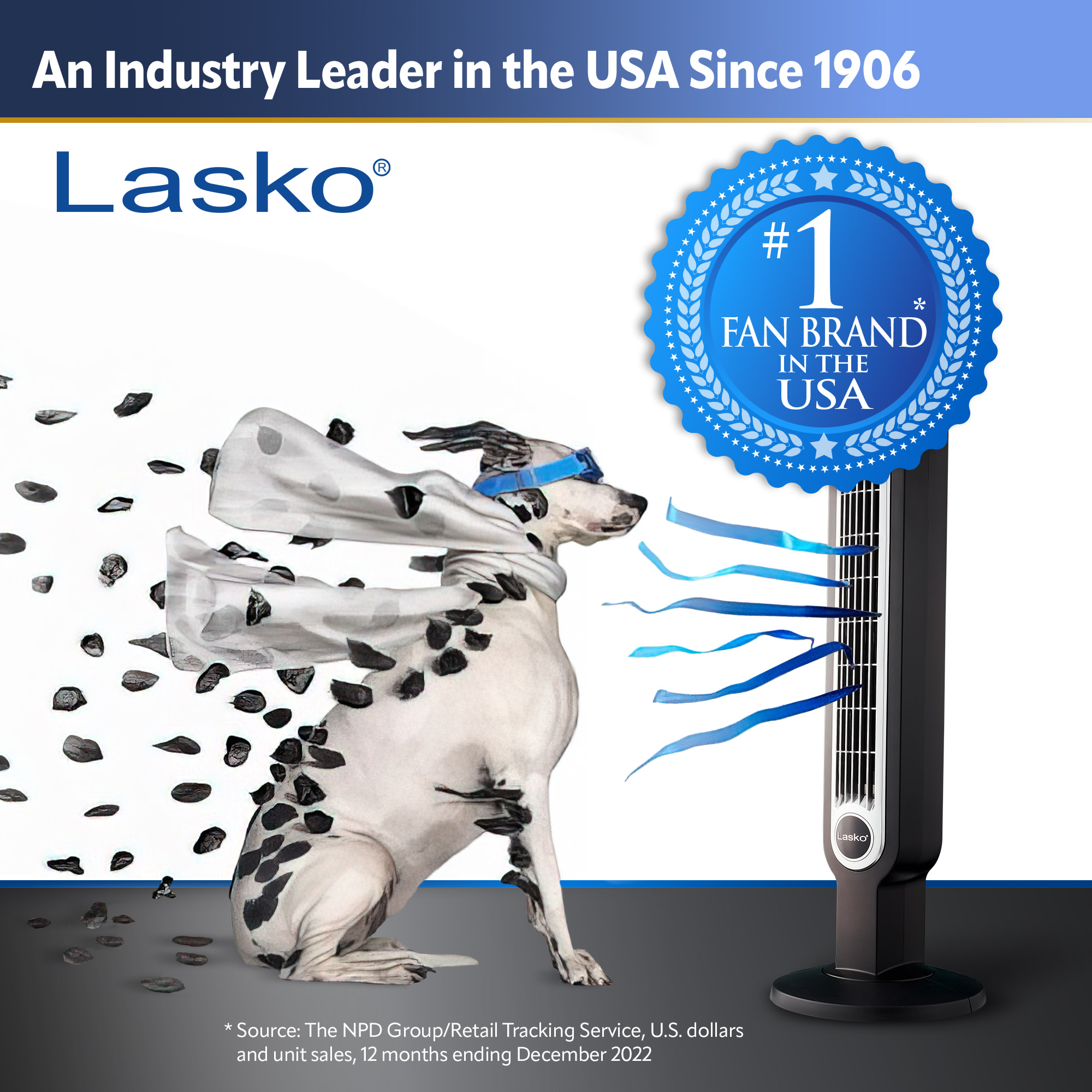 Lasko 16" Oscillating Adjustable Pedestal Fan with 3-Speeds, 47" H, Black, S16500, New - image 2 of 12