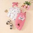 thumbnail image 2 of CAUYDY 3 6 9 12 18 24 Months Newborn Girl Cute Clothing Set Preemie Girls Long Sleeve Bodysuit Baby Fall Winter Romper Infant Outfit Sizes 3-6 Months,Pink, 2 of 7