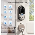 thumbnail image 4 of Veise Smart Lock, Cerradura de puerta con huella digital, Cerradura de puerta de entrada sin llave 7 en 1 con control de aplicación, teclado electrónico con pantalla táctil, cerrojo inteligente, cerra, 4 of 5