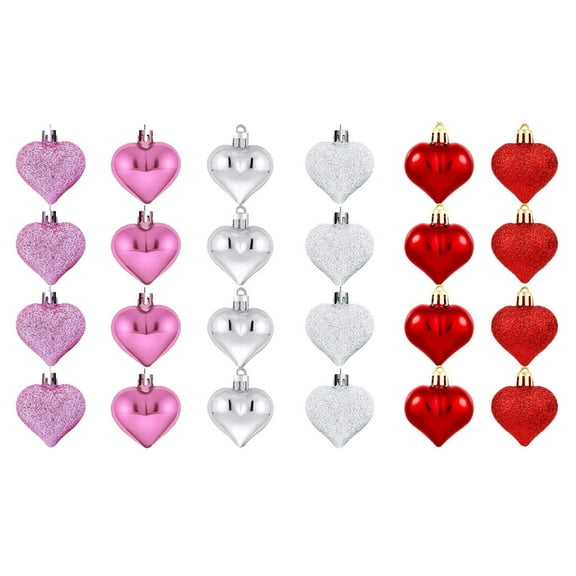 Decoration for Home Decor 24Pcs Valentine Decorations Heart Ornaments Romantic Valentine's Day Gifts