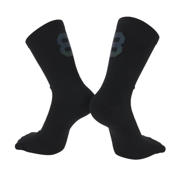 Calcetines de ciclismo Unique Bargains, transpirables, absorbentes de sudor, anti-fricción, negros, tamaño L, 1 par, número 8