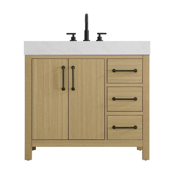 Elegant Kitchen and Bath 36 inch Single Bathroom Vanity In Honey Brown