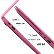 Kids Portable Laptop Computer, 10.1 Inch Education & Games Laptop, Powered by Android 12, 2GB + 64GB Rom-PINK