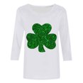thumbnail image 4 of successthop St Patricks Day 3/4 Womens Shirts Casual Green Plus Size Crew Neck Polyester Casual St. Patricks Day Blouse Tops for Irish Themed Gifts 4XL, 4 of 4
