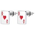 thumbnail image 4 of Novelty Playing Card Ear Studs for Women and Girls Titanium Steel Red Color Fashion Accessory 1 Pair, 4 of 4