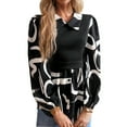 thumbnail image 1 of Birdeem Mode Femmes Bouton Col en V Manches Longues T-Shirt Décontracté Blouse, 1 of 1